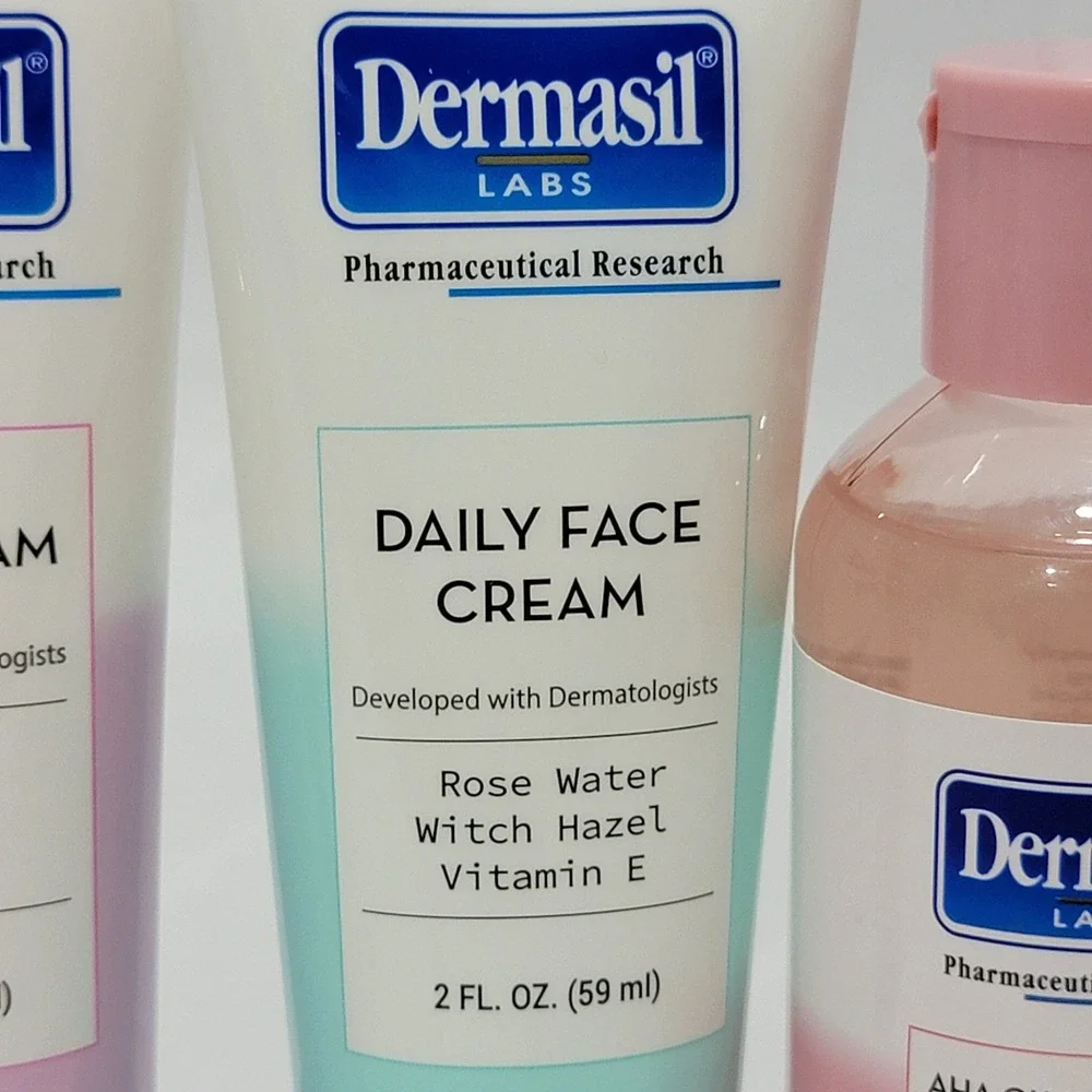 Dermasil Labs 8pc Facial Skincare Cleanser Toner Serum Cream AHA Vitamin C